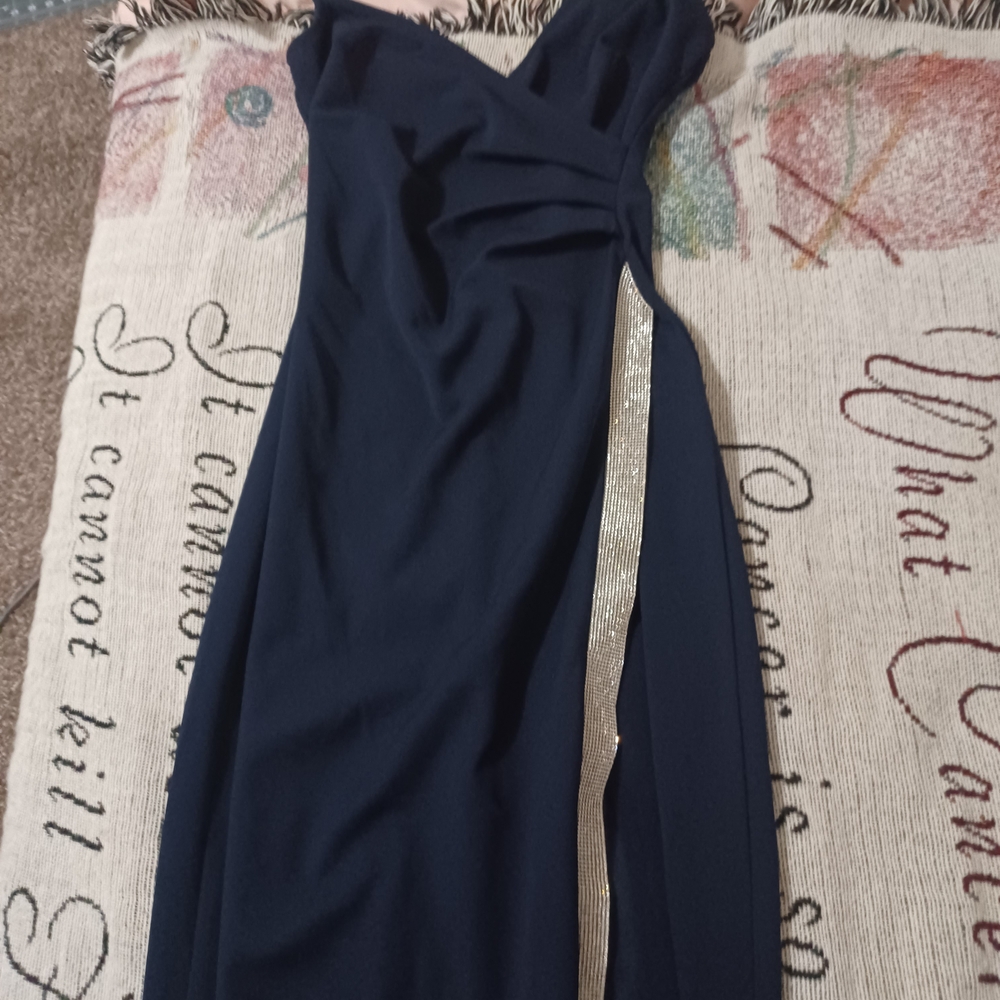 Honey and Rosie Navy Dress with Silver Detail